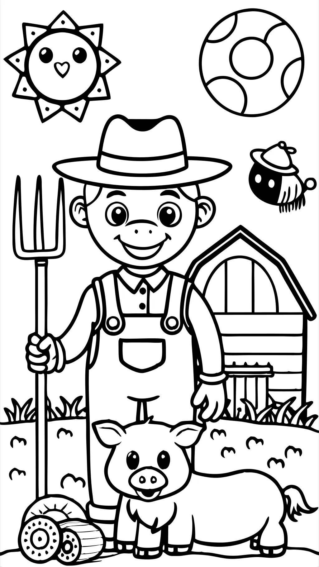 old macdonald had a farm coloring page